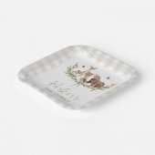 Rustic Beige Woodland Baby Shower Paper Plate Pappteller (Gewinkelt)
