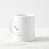 Rustic Berry Branch Initial und Name Weihnachten Kaffeetasse (Vorderseite Links)