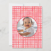 Rustic Berry First Birthday Foto Red Strawberry Dankeskarte (Vorderseite)