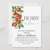 Rustic Berry in Love Strawberry Bridal Shower Einladung (Vorderseite)