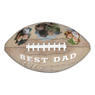 Rustic Best Dad 3 Foto Collage Vatertag Football