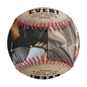 Rustic Best Dad Red Heart 2 Foto Baseball (Vorderseite)