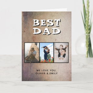 Rustic Best Dad Vater-Tag 3 Foto  Feiertagskarte