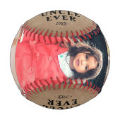 Rustic Best Onkel 3 Foto Frohe Weihnachten Baseball (Vorderseite)