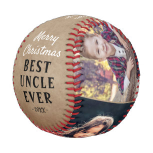 Rustic Bester Onkel 3 Foto Frohe Weihnachten Baseball