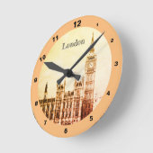Rustic Big Ben Clock & London - Westminster Runde Wanduhr (Winkel)