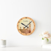 Rustic Big Ben Clock & London - Westminster Runde Wanduhr (Zuhause)
