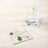 Rustic Birch Bark Carved Heart with Leaves Rechteckiger Pappuntersetzer (Vor Ort)