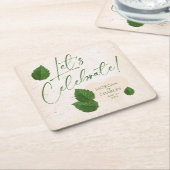 Rustic Birch Bark Carved Heart with Leaves Rechteckiger Pappuntersetzer (angewinkelt)