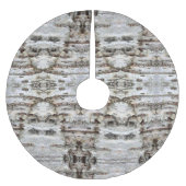Rustic Birch Bark Wood look Brushed Polyester Tre Polyester Weihnachtsbaumdecke (Vorderseite)