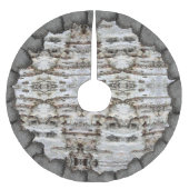 Rustic Birch Bark Wood look Polyester Weihnachtsbaumdecke (Vorderseite)