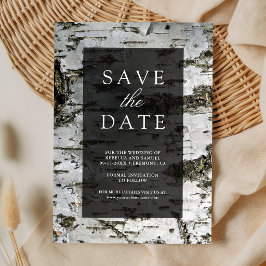 Rustic Birch Tree Bark Modern Wedding Save The Date