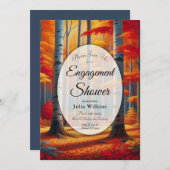 Rustic Birch Tree Fall Forest Engagement Shower Einladung (Vorne/Hinten)