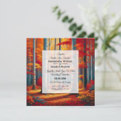 Rustic Birch Tree Fall Wedding Einladung (Stehend Vorderseite)