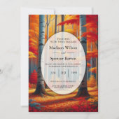 Rustic Birch Tree Fall Wedding Einladung (Vorderseite)