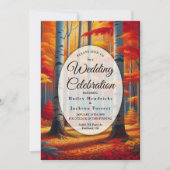 Rustic Birch Tree Fall Wedding Einladung (Vorderseite)