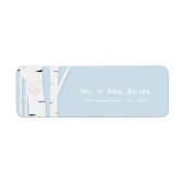 Rustic Birch Tree Heart Icy Blue Address Labels (Vorne)