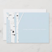 Rustic Birch Tree Herz Blue Wedding Einladung (Rückseite)