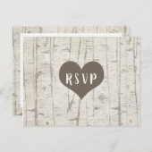 Rustic Birch Wood wedding rsvp buffet Einladungspostkarte (Vorne/Hinten)