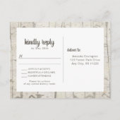 Rustic Birch Wood wedding rsvp buffet Einladungspostkarte (Rückseite)