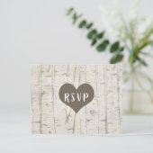 Rustic Birch Wood wedding rsvp buffet Einladungspostkarte (Stehend Vorderseite)
