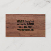 Rustic Bison Buffalo Service Wood Visitenkarte (Rückseite)