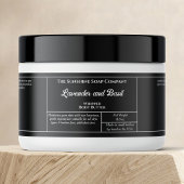 Rustic black body butter or cosmetics jar label wasserflaschenetikett