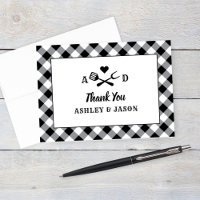 Rustic Black Gingham Pläd BBQ Wedding Monogram