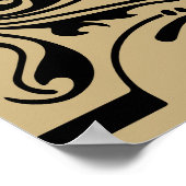 Rustic Black Gold Sitzplakat Poster (Ecke)