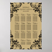 Rustic Black Gold Sitzplakat Poster (Vorne)