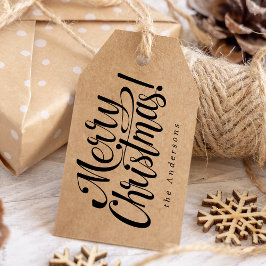 Rustic Black Merry Weihnachtsgeschenke Tags Geschenkanhänger