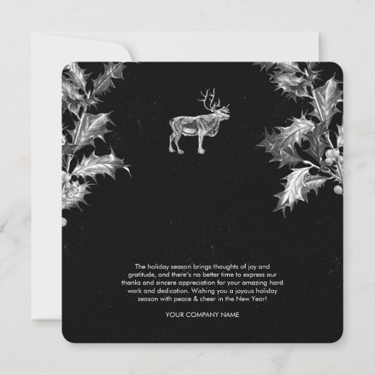 Rustic Black White Holiday Business Logo Christmas (Rückseite)