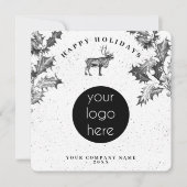 Rustic Black White Holiday Business Logo Christmas (Vorderseite)