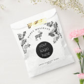 Rustic Black White Holiday Business Logo Christmas Geschenktütchen (Versiegelt)