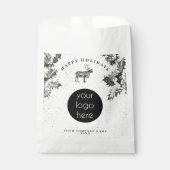 Rustic Black White Holiday Business Logo Christmas Geschenktütchen (Vorderseite)