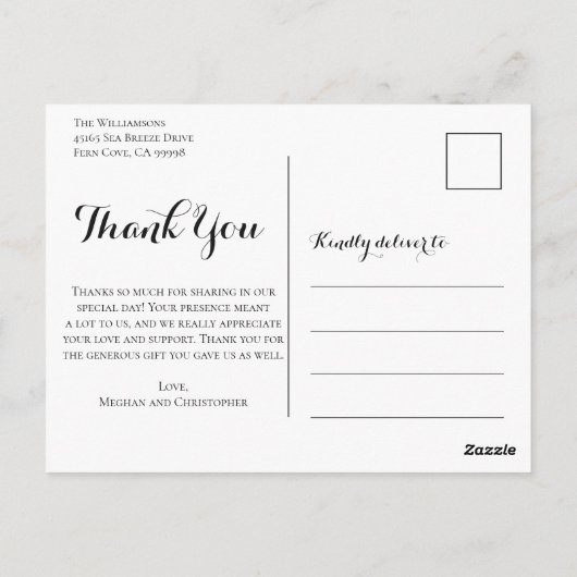 Rustic Black Wood Gold Sonnenblume Hochzeit Vielen Postkarte (Rückseite)