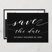 Rustic Blacksmith Calligrafy Rett Date Postcard Einladung (Vorne/Hinten)