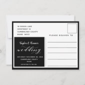 Rustic Blacksmith Calligrafy Rett Date Postcard Einladung (Rückseite)