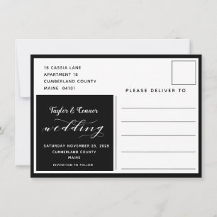 Rustic Blacksmith Calligrafy Rett Date Postcard Einladung