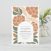 Rustic Bloom Abstract Floral Modern Spring Wedding Einladung (Stehend Vorderseite)