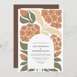 Rustic Bloom Abstract Floral Modern Spring Wedding Einladung