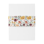 Rustic Bloom Burgundy Orange Floral Wedding Einladungsbanderole (Rückseitenbeispiel)