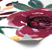 Rustic Bloom Chic Unplugged Wedding Zeremony Sign Poster (Ecke)