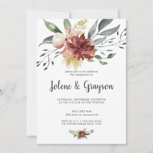 Rustic Bloom   Einladung zur Verlobungsparty