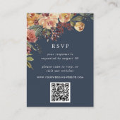 Rustic Bloom Floral QR Code Wedding RSVP Begleitkarte (Vorderseite)