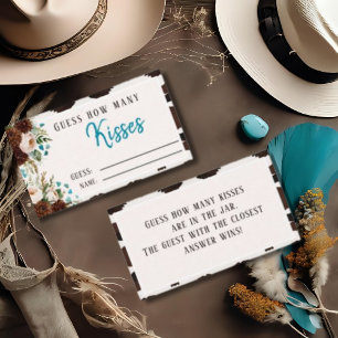 Rustic Bloom "Guess how many Kisses Bridal Game Begleitkarte