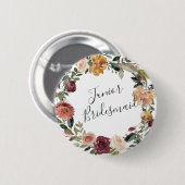 Rustic Bloom Junior Bridesmaid Button (Vorne & Hinten)
