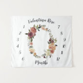 Rustic Bloom Monthly Baby Foto Hintergrund Wandteppich (Vorderseite (Horizontal))