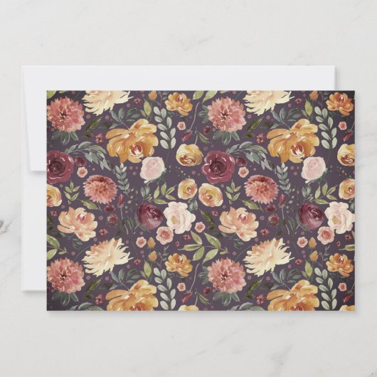 Rustic Bloom Personalisiert Stationery Flat Card Mitteilungskarte (Rückseite)