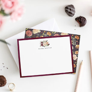 Rustic Bloom Personalisiert Stationery Flat Card Mitteilungskarte